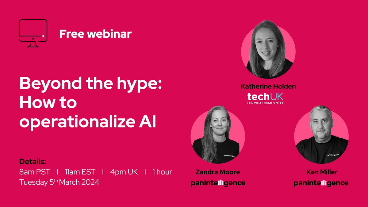 📣 Last chance to register!📣 In tomorrow's webinar, we'll explore how organizations can seamlessly integrate AI into their business operations, unlocking new organizational efficiency and innovation. Register below - you won't want to miss this one 👇 lp.panintelligence.com/operationalizi…