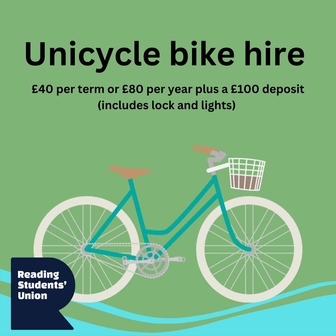 Uni Bikes is an on-campus bike hire scheme, run by @ReadingUniSU in collaboration with the University of Reading. Bikes can be hired for £80 per academic year + a £100 deposit (includes a lock and lights). Find out more about hiring a bike at: ow.ly/4U2U50QIGpo #cycling