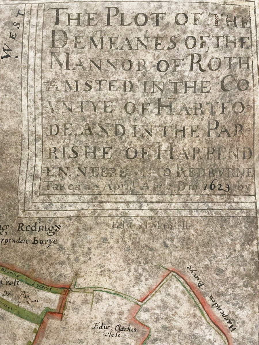 HertsArchives's tweet image. It's #MapMonday time! This week we're bringing you a Map of #Rothamsted manor, in the parish of #Harpenden, showing field names, acreages and commons from all the way back in 1623! Breathtaking. De/Lw/P1

#Hertfordshire #Archives #Maps #Monday #Map