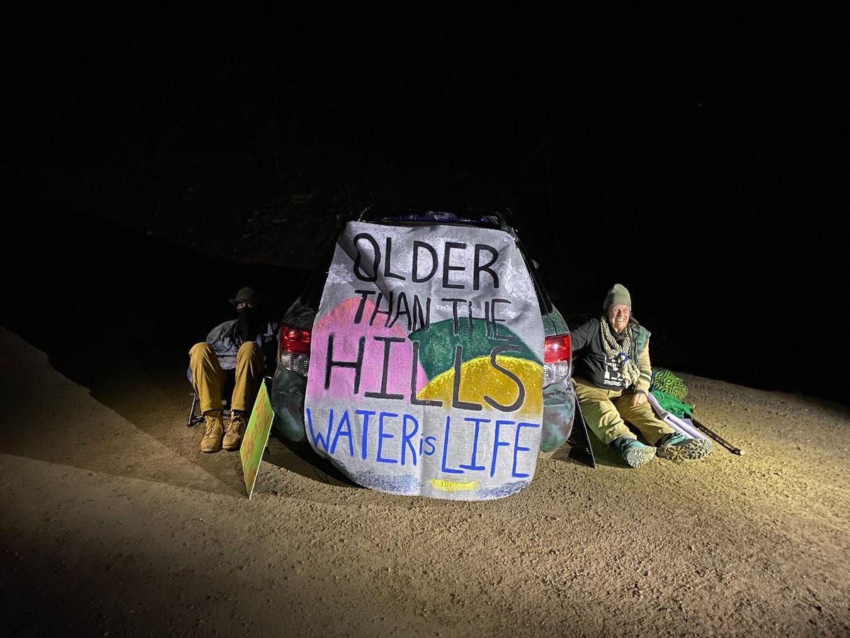 HAPPENING NOW! Pipeline fighters River and Andy are locked to a vehicle blockade on Honeysuckle Road on Poor Mountain, preventing Mountain Valley Pipeline workers from accessing the work site up the mountain. Come show your support at the action!