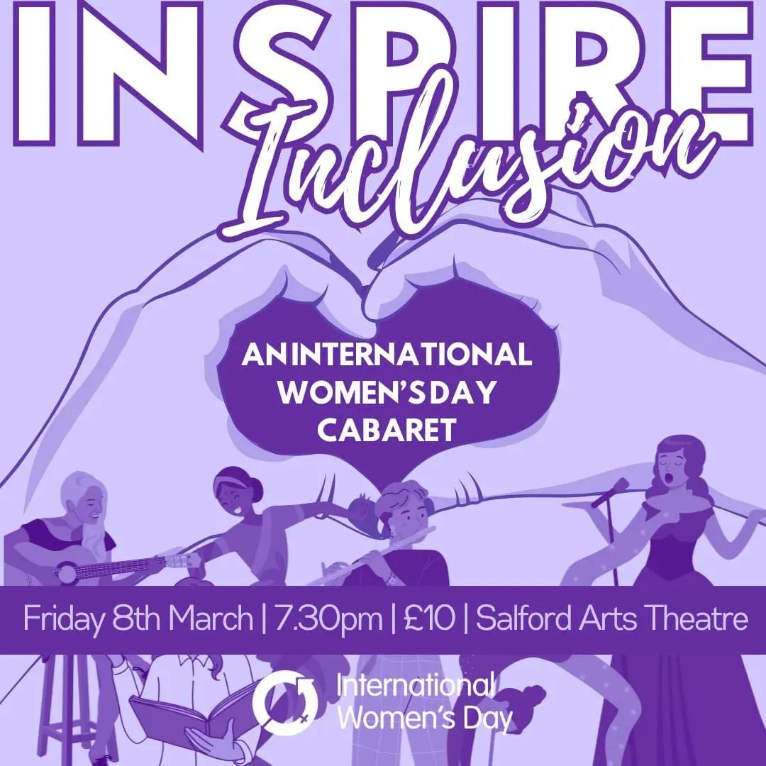 The countdown is on! ♀️🤩🔥 Have you grabbed your tickets? 🤔👇🏻 🎭 International Women's Day Cabaret 📍 @SalfordArts 📅 8th March ⏰️ 7:30pm 🎟 PWYC | £10 + booking fee ticketsource.co.uk/salfordartsthe… BBT 💙 #MakeItHappen #InternationalWomensDay #InspireInclusion #Cabaret