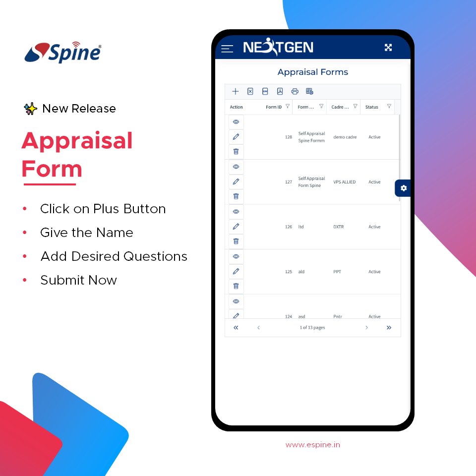 SpineBMS's tweet image. 📢 Introducing SpineHRM: Revolutionize appraisals! Effortless, structured, and efficient. Boost productivity. Try it now!

Learn more: bit.ly/47Eze6o

#SpineSoftware #AppraisalForm #HRManagement #hrmsoftware #hrm #humanresources #humanresourcesmanagement