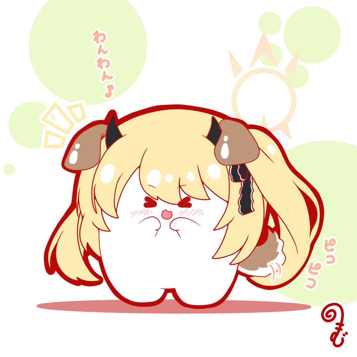 1girl blonde hair animal ears notice lines solo twintails tail  illustration images