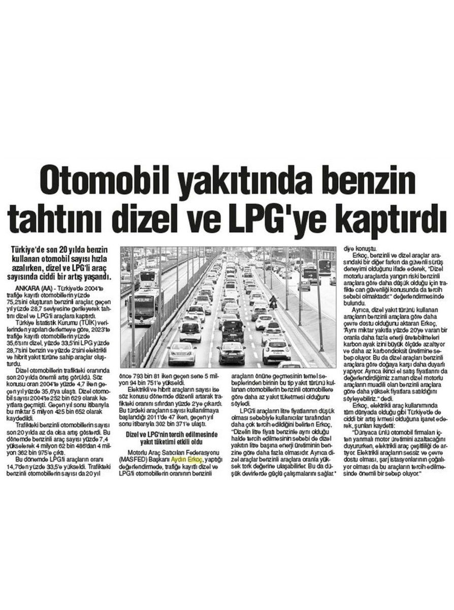 Genel Başkanımız Aydın Erkoç, son 20 yılda değişen yakıt tercihlerine ilişkin değerlendirmelerde bulundu. Başkanımızın açıklamaları basında geniş bir şekilde yer buldu. #MASFED #AydınErkoç #BOD #Otonomi