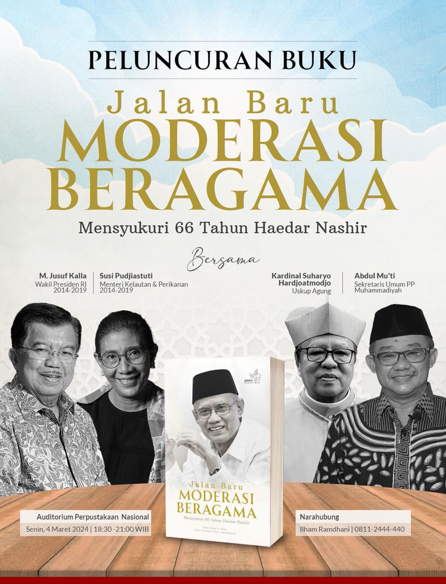 muhammadiyah's tweet photo. Mensyukuri 66 Tahun Haedar Nashir, akan dilakukan diluncurkan buku "Jalan Baru Moderasi Beragama".

#Muhammadiyah #Moderasi https://t.co/NHYQRDTEVK