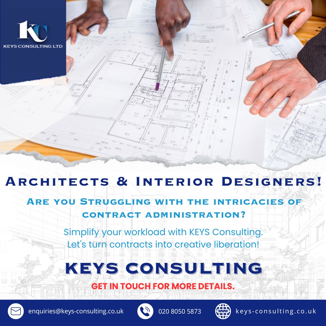 keys_consulting's tweet image. Architects & Interior Designers!
Struggling with the intricacies of contract administration? KEYS Consulting is your solution!
#KEYS_Consulting #ContractAdmin #DesignAndBuild #InteriorDesigners #UKArchitecture