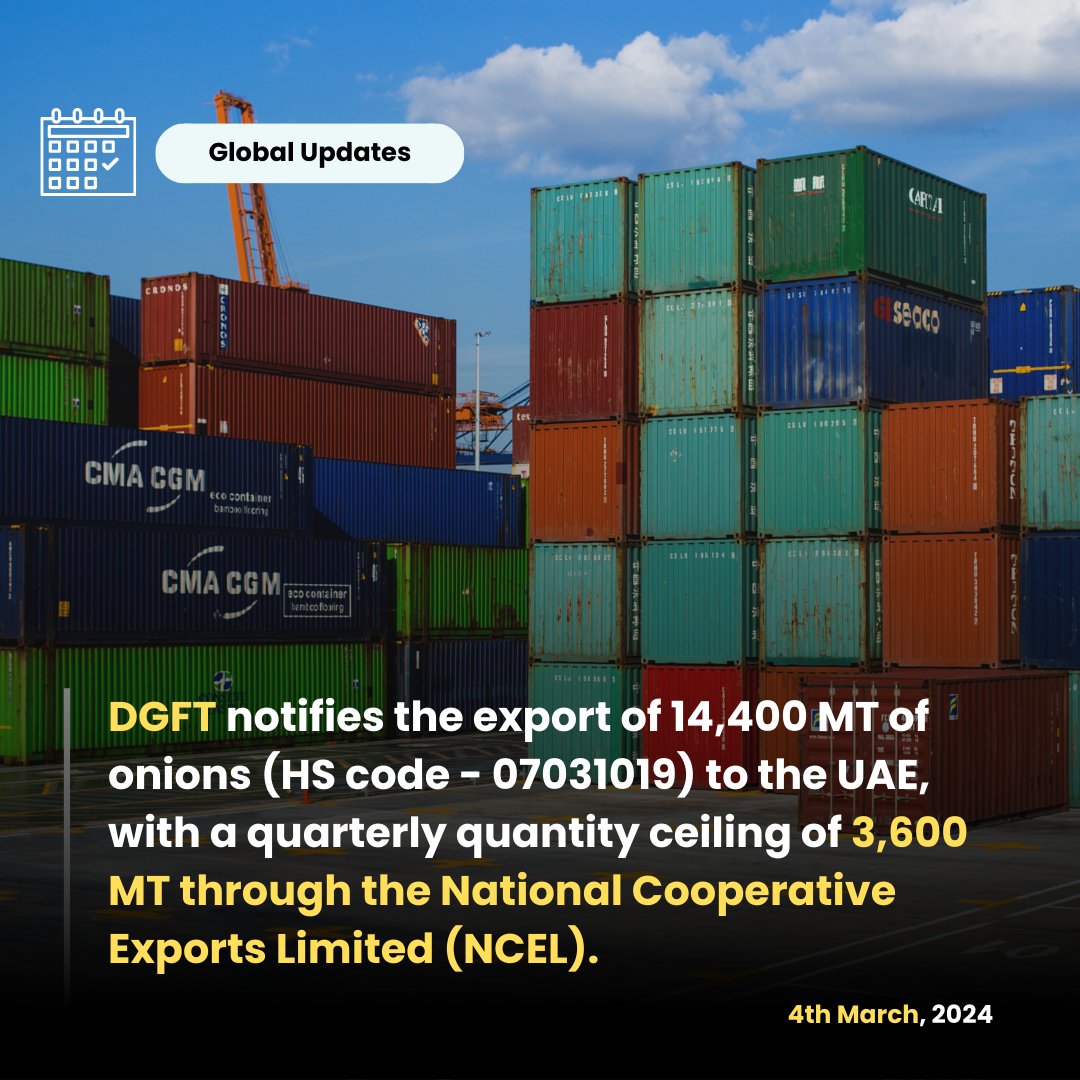 WTCMumbaiIndia's tweet image. NCEL is an umbrella organisation promoting exports from cooperatives nationwide. This move by the DGFT will help farmers in obtaining fair prices for their produce, thereby supporting farmers&apos; income. 
#Global #globalizationECH