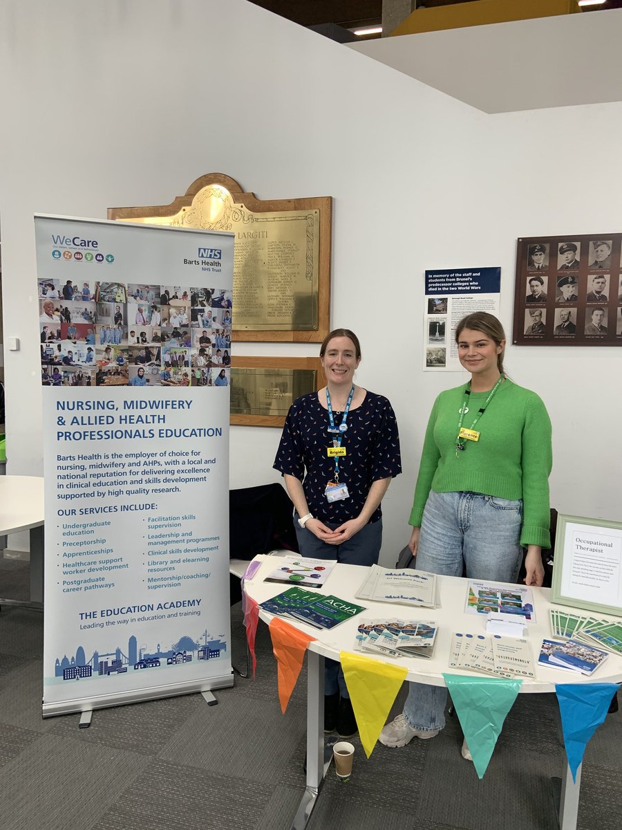 WhippsX Acute PT OT 💙💚🖤 (@ccsomot) on Twitter photo <a href="/CcsomOt/">WhippsX Acute PT OT 💙💚🖤</a>
Career Fair held @ Brunel on Friday 1st March, was attended by OTs Brigida & Florence. They represented Barts Health to support potential recruitment of new staff. A lot of interest generated and we hope to welcome some of these students into our acute teams soon! <a href="/CcsomOt/">WhippsX Acute PT OT 💙💚🖤</a>
Career Fair held @ Brunel on Friday 1st March, was attended by OTs Brigida & Florence. They represented Barts Health to support potential recruitment of new staff. A lot of interest generated and we hope to welcome some of these students into our acute teams soon!