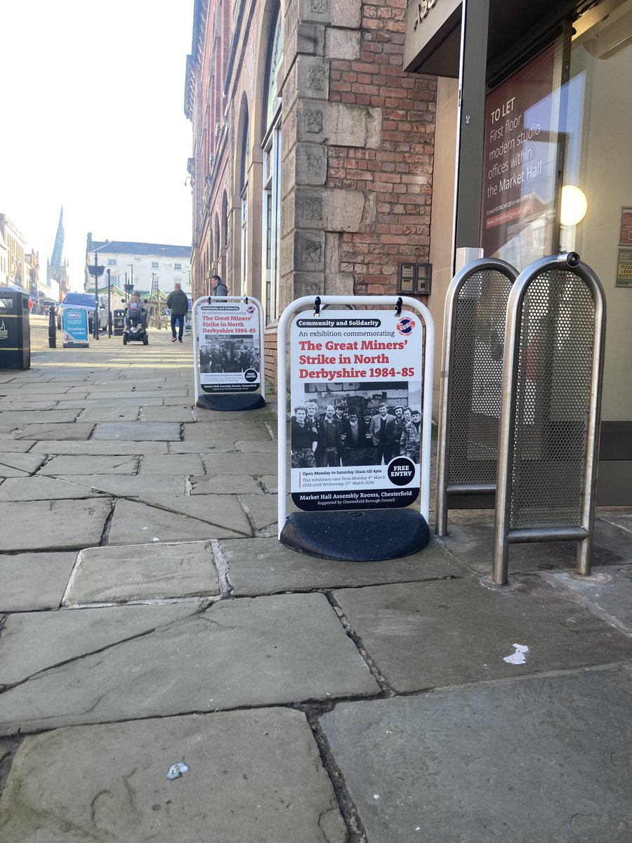 It’s here! Exhibition day! Please come down and show your support, it’s open throughout March at the Market Hall Assembly rooms #chesterfield #MinersStrike