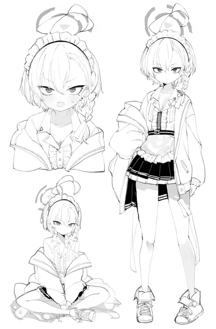 ネル線画整え完了_(┐「ε:)_色塗りは力尽きました 