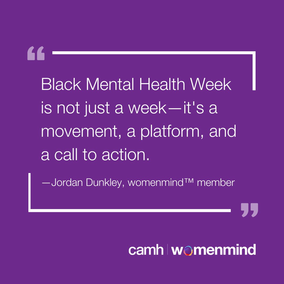 It’s Black Mental Health Week. Today we're excited to introduce Jordan Dunkley, a dedicated member of the womenmind™ community and an active advocate for women's mental health. Learn about the womenmind™ at shorturl.at/nwyHQ #NoOneLeftBehind #BlackMentalHealthWeek