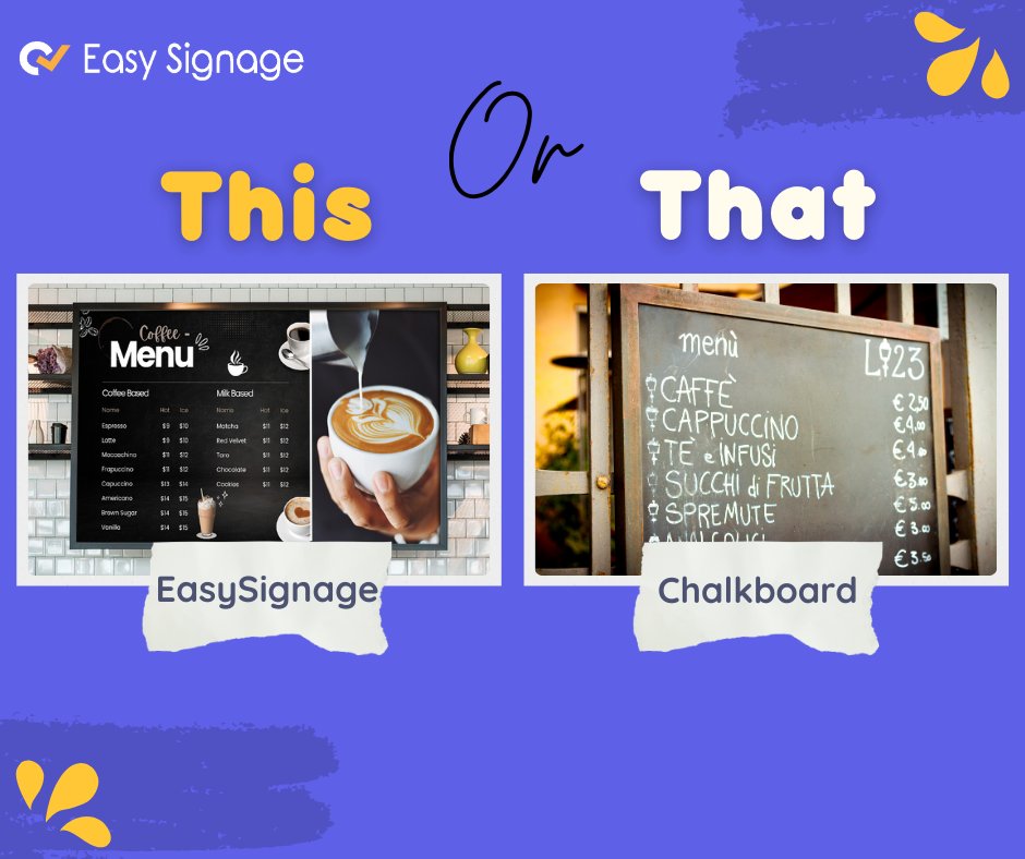 Ditch the old-school menus 🍽️ and level up with EasySignage! Why stick with static when you can go digital?
Embrace the future of menus with #EasySignage 📈🍔
#DigitalMenu #RestaurantTech #ModernMenu #MenuDesign #MenuUpgrade #RestaurantMarketing
