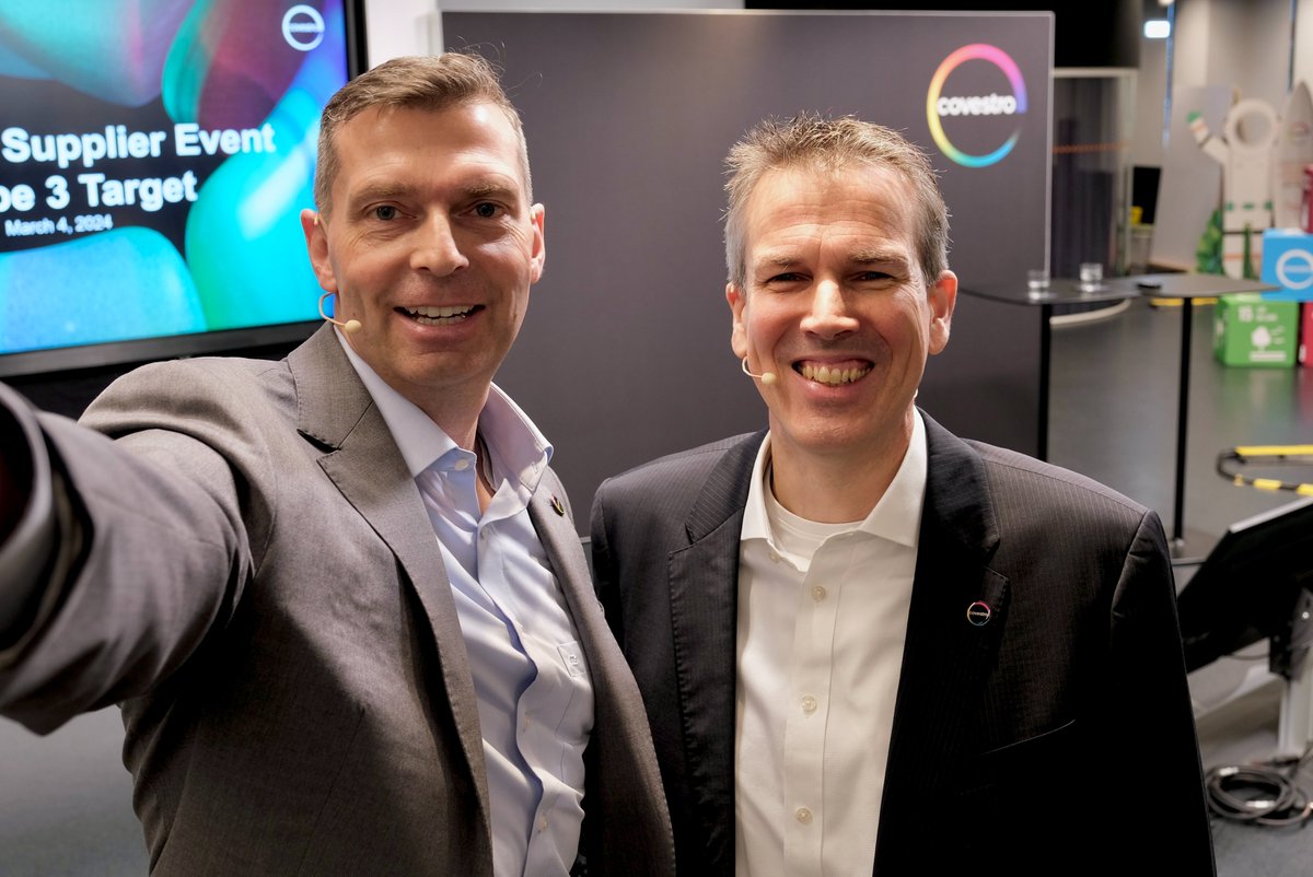 MSteilemann's tweet image. A momentous day at @Covestro as Ferdinand Rammrath and I shared our climate targets with our global suppliers. Our joint journey towards a more sustainable future has truly begun – however, it will only succeed if we&apos;re on the same page and work together. #FullyCircular