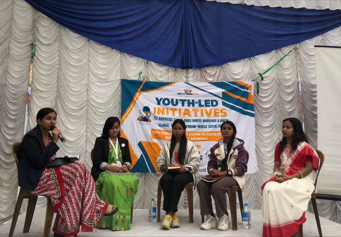 Our Nepal team backed the session on Youth-led initiatives combating Child, Early, Forced Marriage, and Union at #WSF2024. The panel, including youth leaders from #India &amp; #Nepal, discussed best practices &amp; challenges. Thank you to all who participated! #GirlsNotBrides