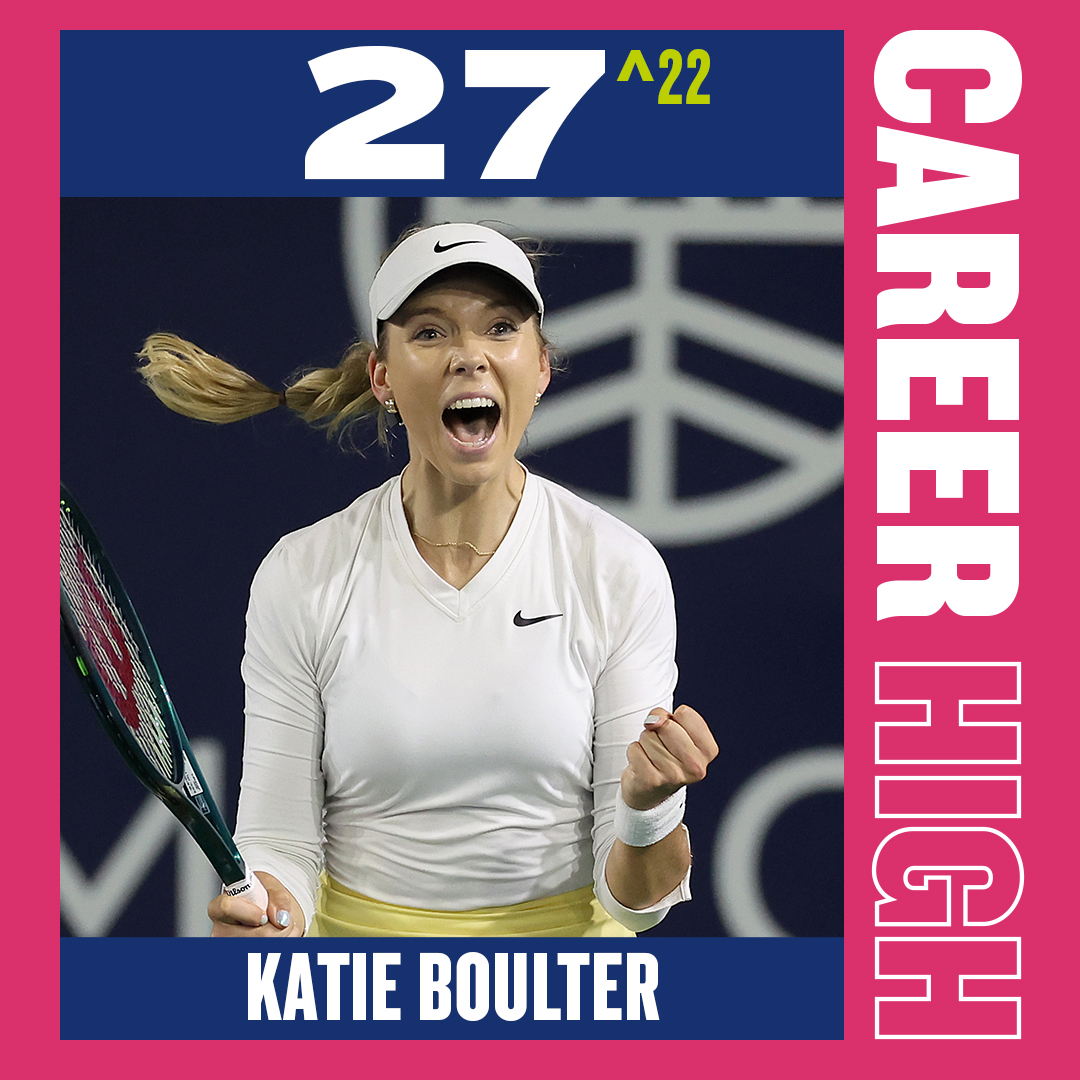 ✅ 1st @WTA 500 title ✅ New career high ranking @katiecboulter is on the 🆙 #BackTheBrits 🇬🇧