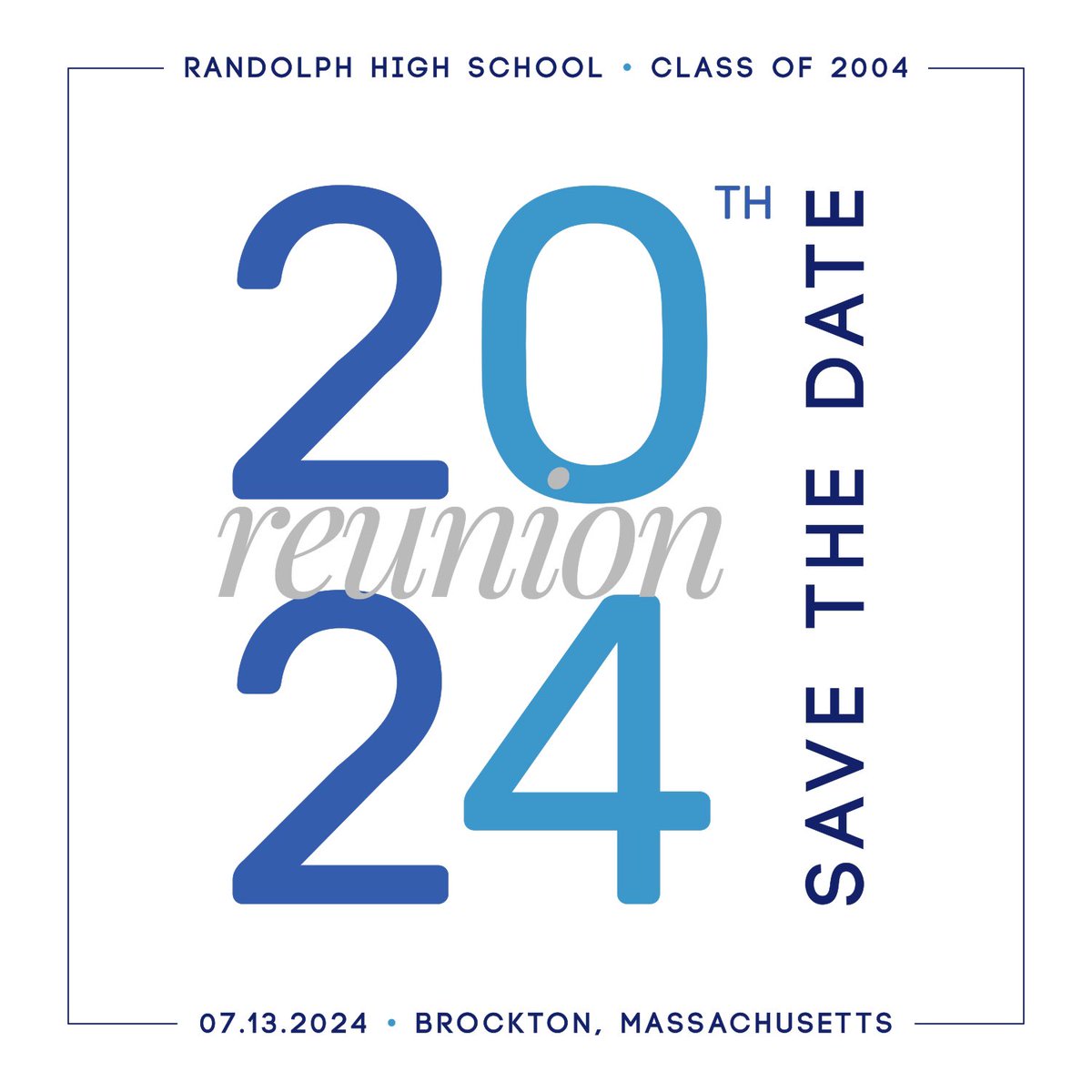 rhsclassof04's tweet photo. Save the date for our adults-only 20-Year Reunion! 🗓️ #savethedate #rhs2004 #04reunion #20yearsrhs #20yearreunion #20threunion #randolphma #rhs #randolphhighschool

07.13.24

More information + invitation to follow! Contact us with questions.

Promo Design by @pinkYV7, Class VP https://t.co/i9wW7oYedE