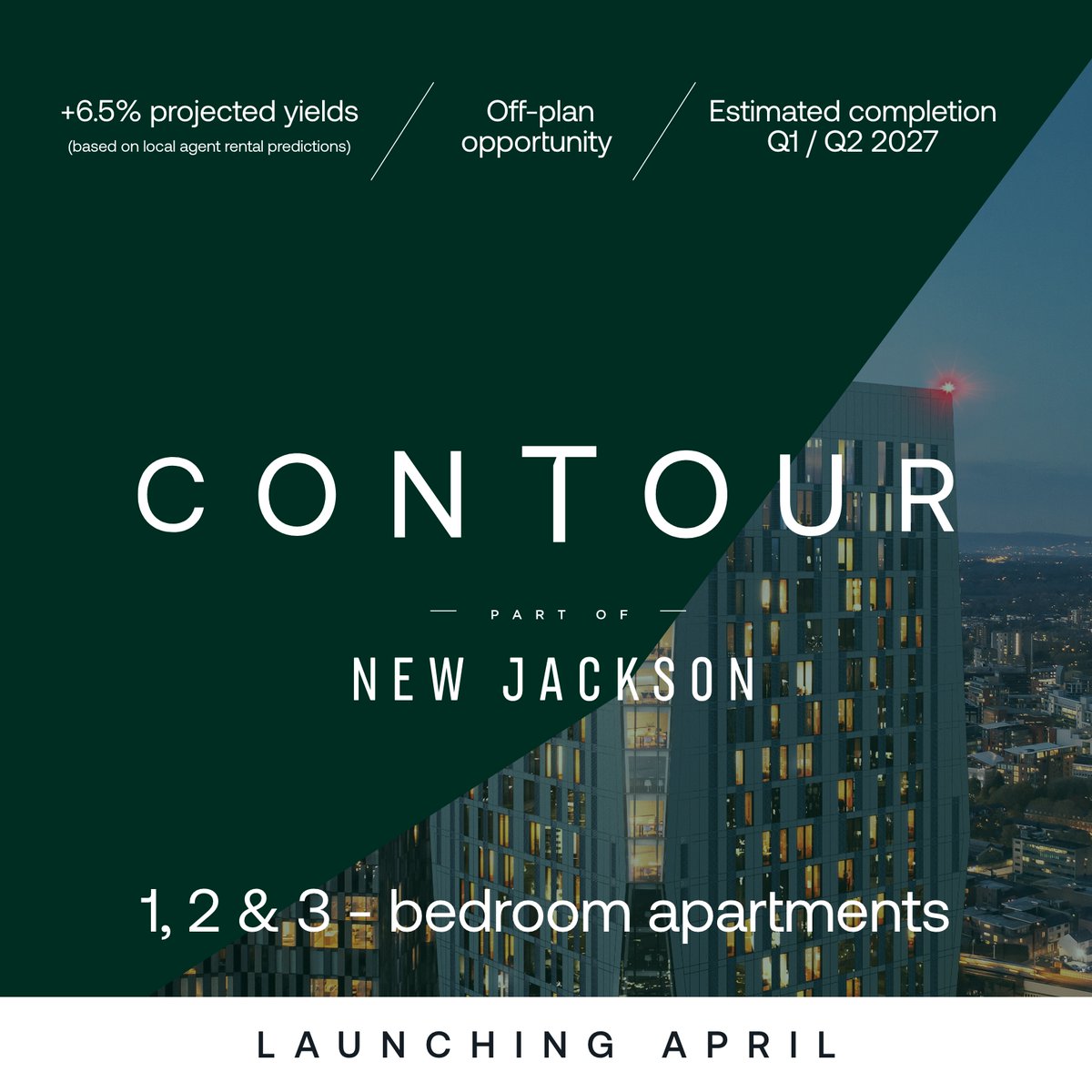 Renaker_'s tweet image. A new Contour is shaping the Manchester city centre skyline...Launching April.  #Contour #NewJackson #TransformingSkylines @NewJacksonMCR