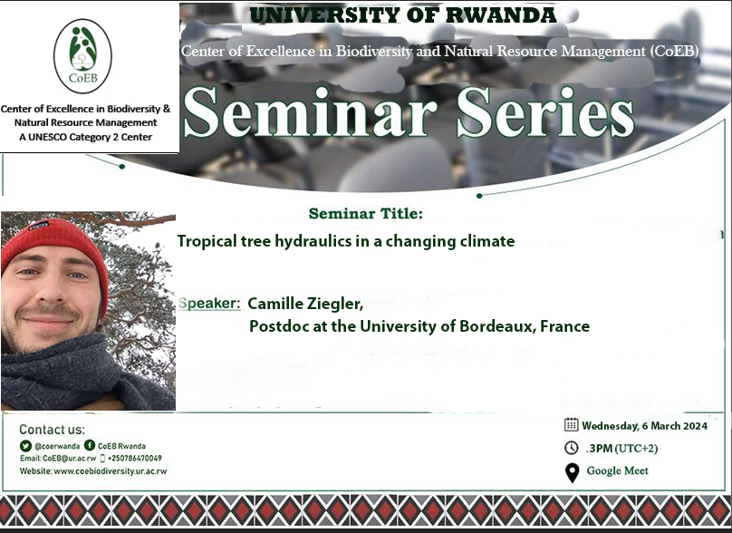 🚨SEMINAR📷 Dear all, You're invited in our next seminar on this Wednesday. Speaker: Camille Ziegler Date: Wednesday,06 March , 2024 Time: 3PM Rwandan time (UTC+2) Platform: Google Meet Link :meet.google.com/tvt-ipnp-wyr