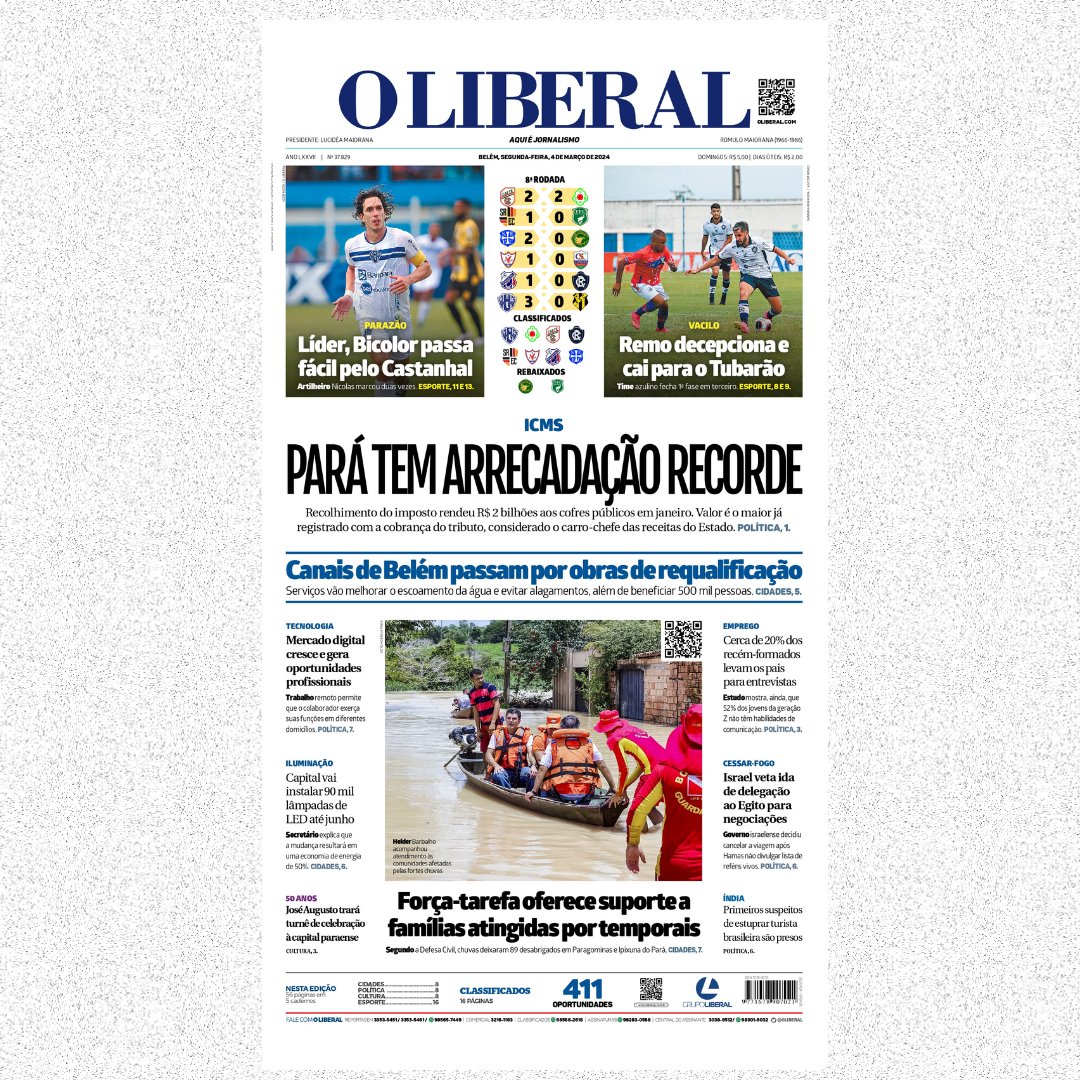oliberal's tweet photo. Olá, seguidor!
Esta é a capa do Jornal O Liberal desta segunda (04).
Acesse em https://t.co/DT9Gj38UoH
#oliberal #grupoliberal https://t.co/dPGSkfJgvz