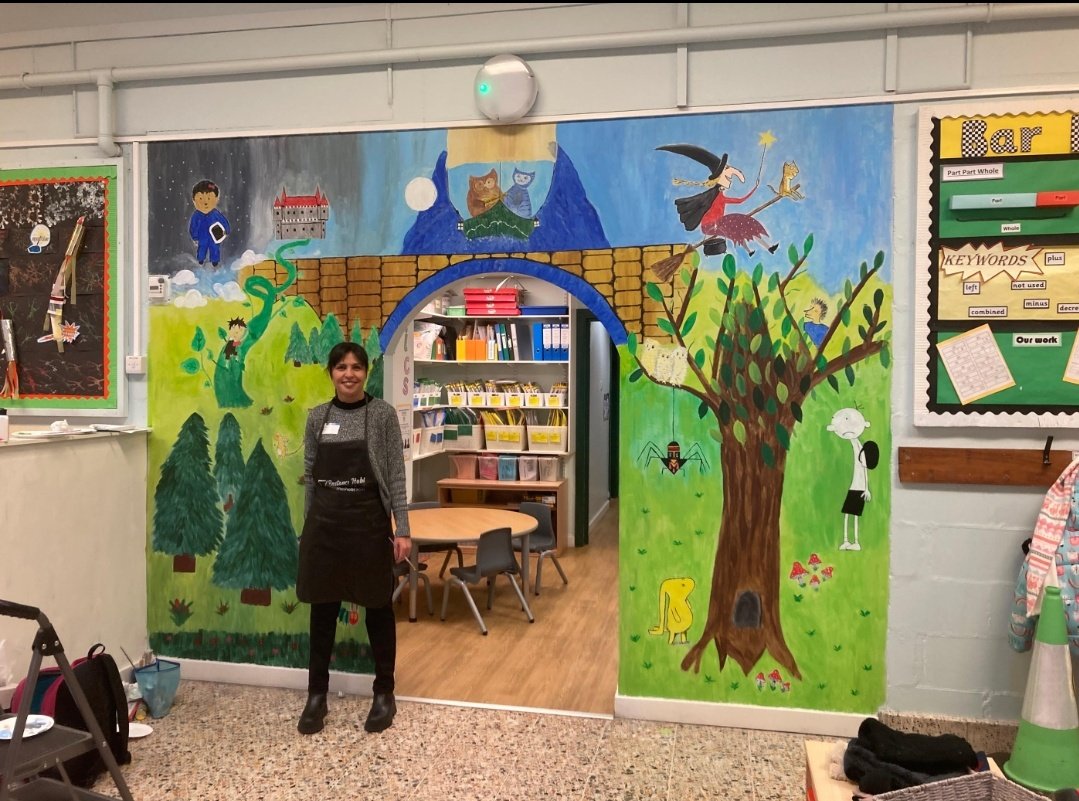 Local artist Bezan has been busy painting in Campion Building! How many characters can you spot so far? 🎨