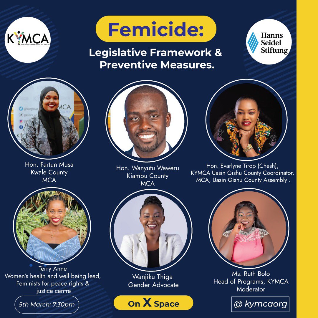 kymcaorg's tweet photo. Join us this Tuesday for a critical discussion on femicide: examining legislative frameworks and preventive measures. Let's come together to address this urgent issue. #FemicidePrevention #LegislationForChange 🚺💬
@Owinoterryanne @WanjikuThiga_ https://t.co/r0RtzpOLXN