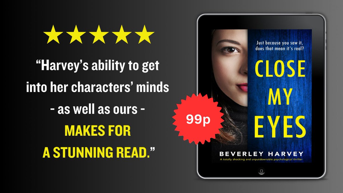 Pssst! Close My Eyes, my dark & twisty domestic thriller is only 99p #KindleMonthlyDeals. 

Amazon: geni.us/B08V1X18VSSoci… 

#Dark #PTSD #DV #GettingEven #London

Pub'd by #Bookouture