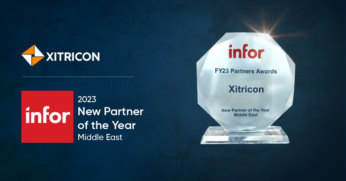 xitricon's tweet photo. 🎉 Thrilled to share our latest triumph! Xitricon clinches the coveted title of 'Infor New Partner of the Year Middle East'. This award underscores the trust and confidence placed in our exceptional services. Thank you for believing in us! 🏆✨

#Xitricon #InforPartnerOfTheYear https://t.co/SeRxvzpqiq