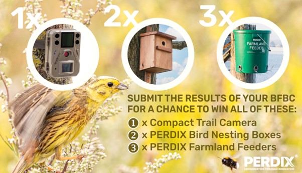 Today is the FINAL day to submit your #BFBC results. Remember, once you have submitted your results you will be entered into a prize draw where you could win some fantastic prizes from Perdix and Kings Crops #workingforwildlife bfbc.org.uk/fabulous-prize…