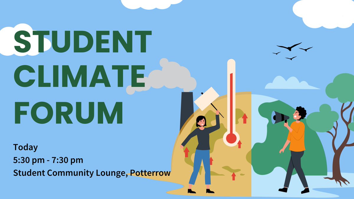 🌍💡 Students, your voice matters in our fight against climate change! Join the Student Climate Forum, hosted by VP Community Alma, to influence the University's sustainability projects.
🗓️Today
🕠5.30-7.30pm 
📍Student Lounge, Potterrow
 Register now - edin.ac/3wxgMiU
