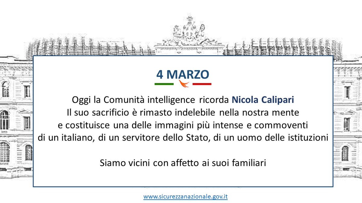 #4marzo #NicolaCalipari #SicurezzaNazionale