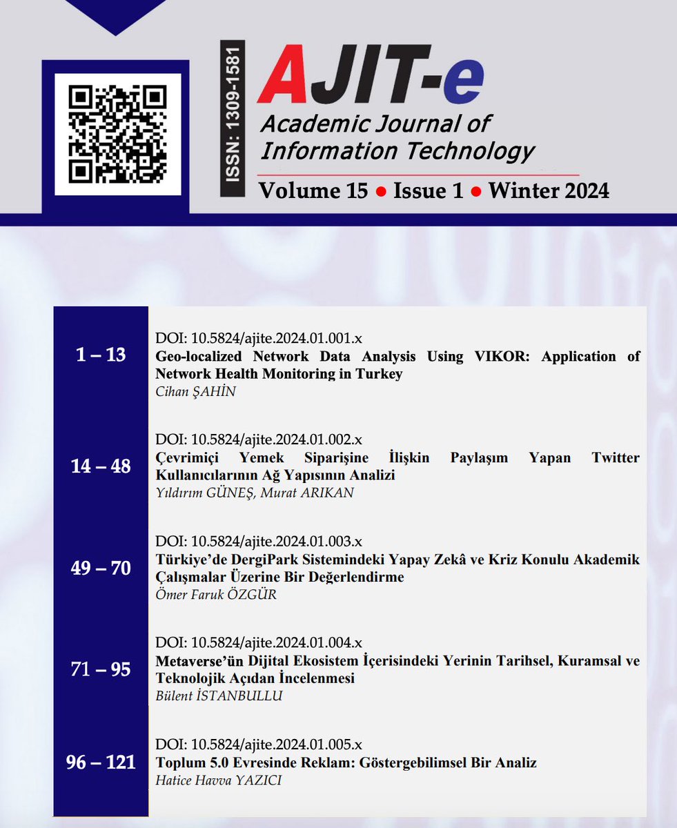 Ajit-e dergimizin son sayısı👀🥳

dergipark.org.tr/tr/pub/ajit-e/…