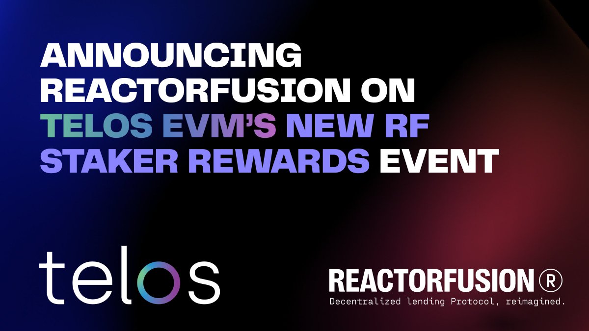 🚀 Exciting Announcement: RF Staker Rewards Event! 🗓 Event Period: March 5th to May 3rd (60 days) 💰 Total Rewards: 17,000 $WTLOS for RF stakers on Telos EVM! 🔍 Also, keep an eye out for our upcoming RLP program launch! 📌 Learn more: medium.com/@ReactorFusion…