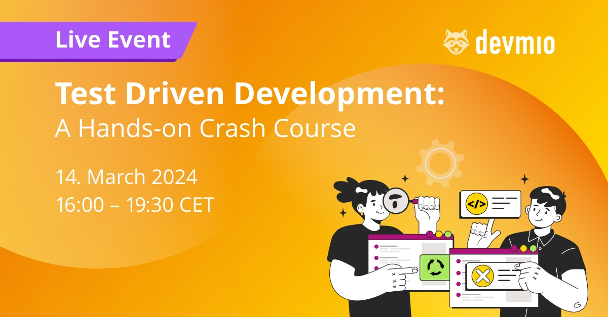 devmio_official's tweet image. Join experts Jose Maria Valera Reales and Emmanuel Valverde Ramos, for an interactive Fullstack Live Event that brings #TestDrivenDevelopment and #pairprogramming live! Register here: devm.io/live-events/te…