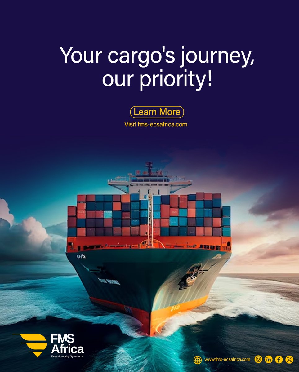 Fms_Africaltd's tweet image. Our cargo tracking solutions offer a symphony of real-time updates, security assurance, and optimization melodies. Let's compose success together in the supply chain world.  

Visit fms-ecsafrica.com to get started. #CargoTracking #GPSTrackin #FMSTracking