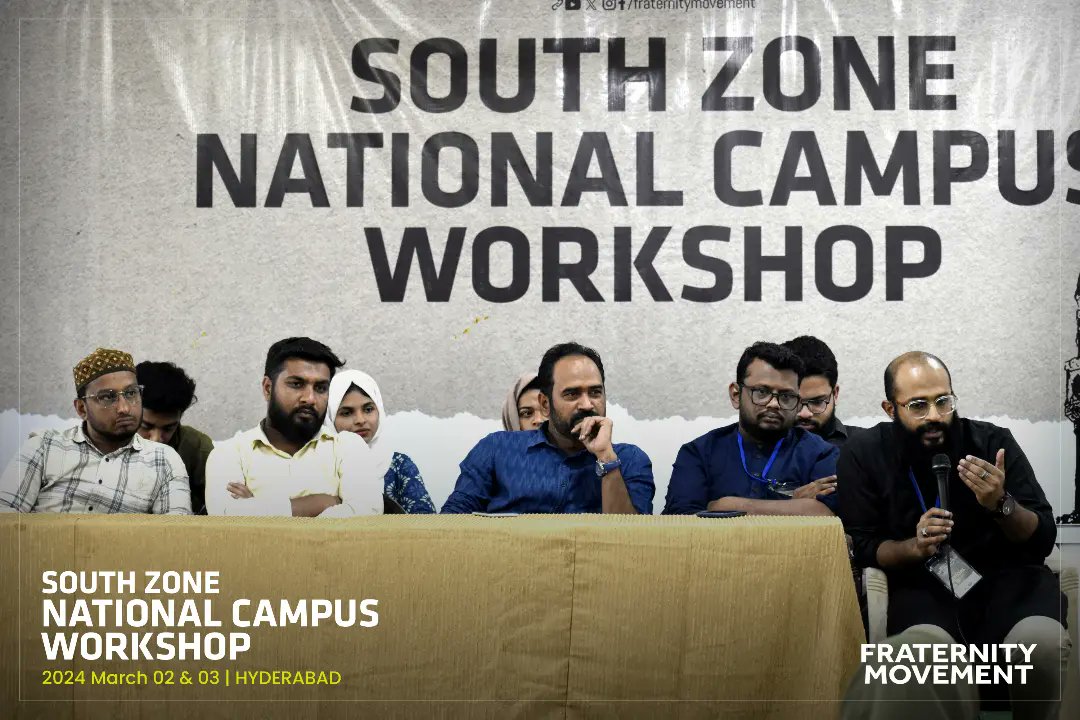 Fraternity_movt's tweet photo. South Zone 
National Campus Workshop

March 02&amp;03 
Hyderabad

Valedictory Session 

#FraternityMovement #Hyderabad #workshop #talks #discussion https://t.co/c9tY6zJVCW