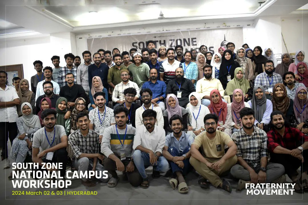Fraternity_movt's tweet photo. South Zone 
National Campus Workshop

March 02&amp;03 
Hyderabad

Valedictory Session 

#FraternityMovement #Hyderabad #workshop #talks #discussion https://t.co/c9tY6zJVCW