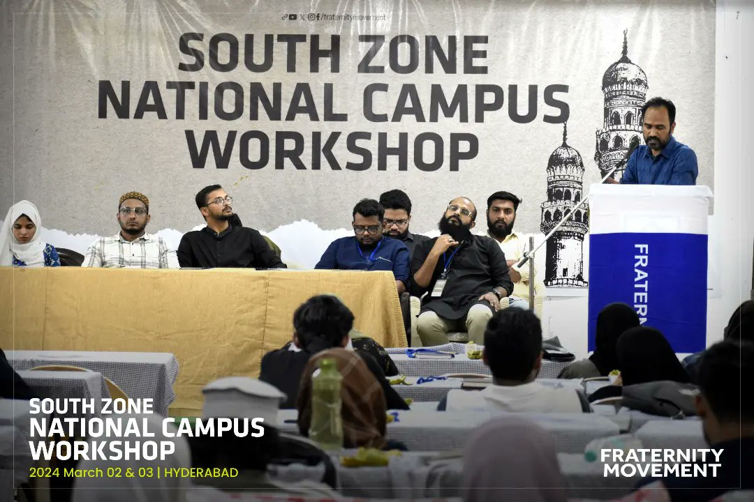 Fraternity_movt's tweet photo. South Zone 
National Campus Workshop

March 02&amp;03 
Hyderabad

Valedictory Session 

#FraternityMovement #Hyderabad #workshop #talks #discussion https://t.co/c9tY6zJVCW