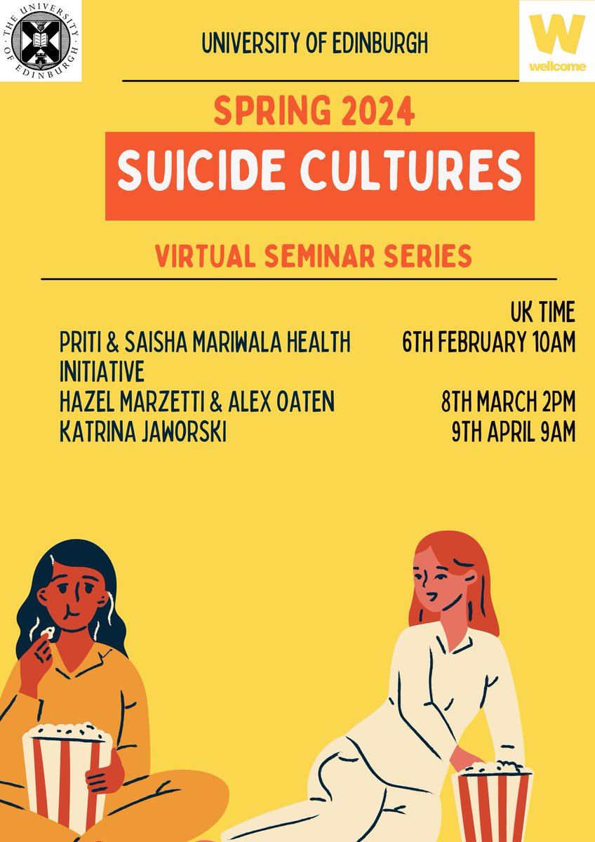 Full spring term out now for our @suicidecultures seminar series events.bookitbee.com/suicide-cultur…