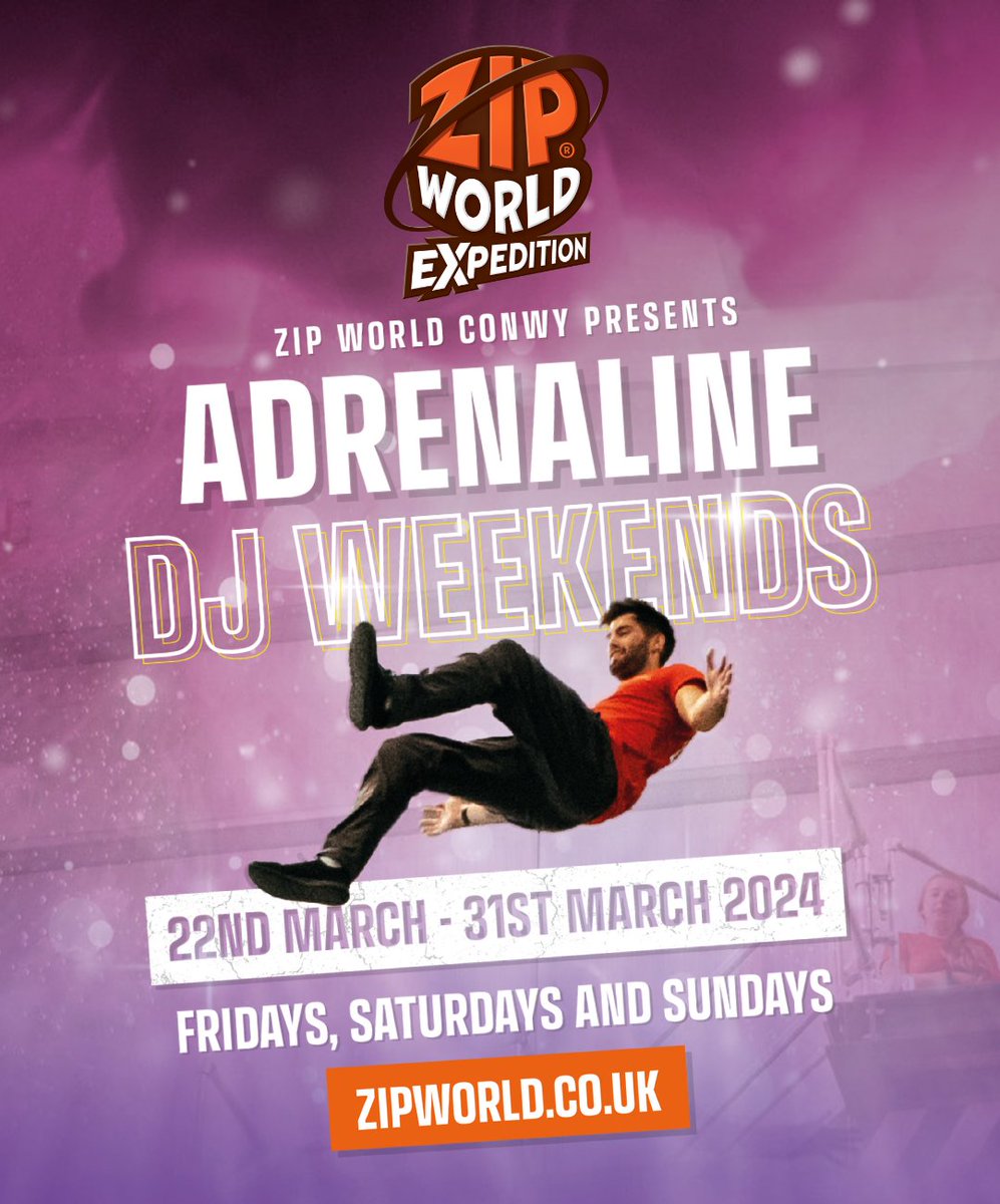 A chance to enjoy Zip World Conwy adventures to a live DJ set! Come and join us and celebrate :) Tickets: zipwo.uk/48wGbqo
