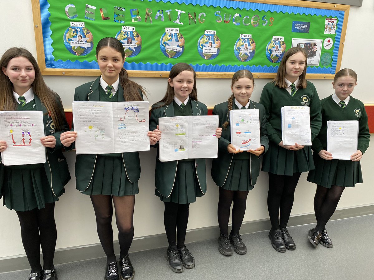 Stceciliasgeog's tweet image. 8 Peace #geography pupils displaying their impressive work on different types of rain. #NeatWork @StCeciliasDerry 
☔️