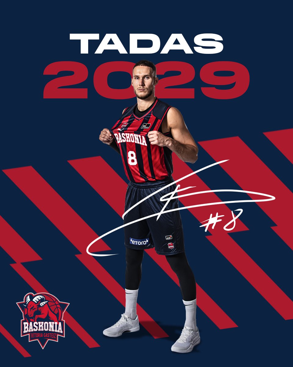 🔒 ¡TADAS 2⃣0⃣2⃣9⃣!

El capitán de <a href="/Baskonia/">Kosner Baskonia</a> renueva su compromiso por cinco temporadas más.

#MercadoACB | <a href="/tsedekerskis/">Tadas Sedekerskis</a> 
#LigaEndesa