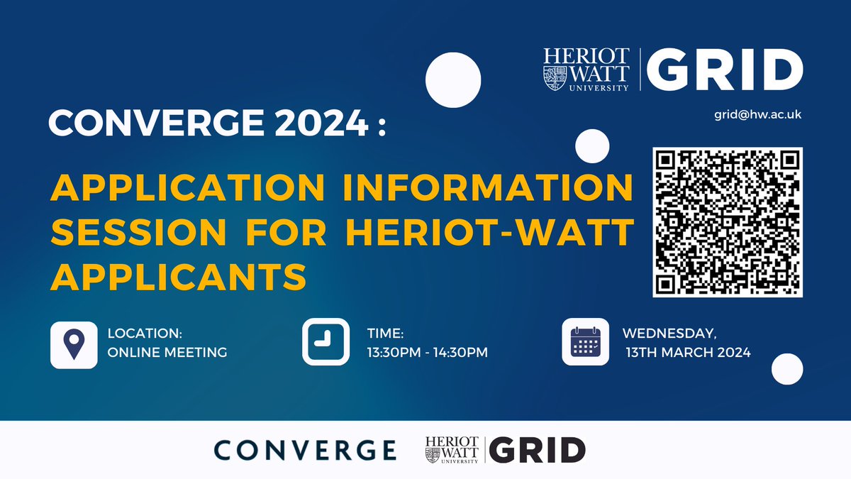 Unlock success in your #Converge2024 application! Join our online session on March 13th, 13:30-14:30, hosted by Lissa Heron, Enterprise Manager at Converge. Designed for <a href="/HeriotWattUni/">Heriot-Watt University</a> applicants, gain insider tips for your best application. Sign up: lnkd.in/eHCT5DNm