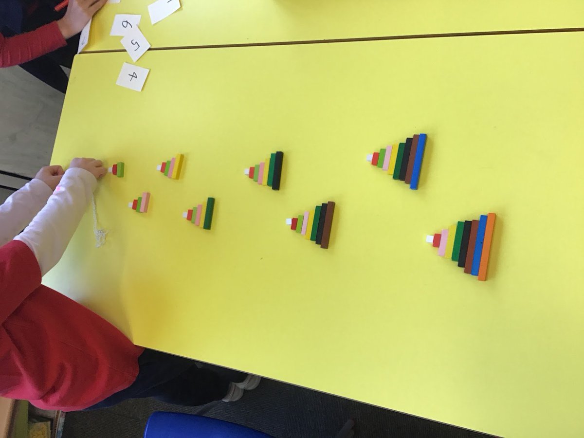 Simon_Gregg's tweet image. Grade 2 making growing patterns with Cuisenaire rods
#growingpatterns #visualpatterns