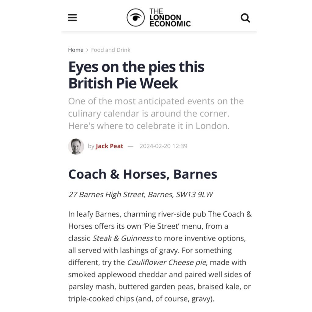 All eyes on pies, it’s British Pie Week!

Our “Pie Street” is full of seasonal, British ingredients, perfect for anyone looking for the best Pie this week!

@youngspubs 
#pieweek #britishpieweek #pies #publife #pubfood #britishclassics #barneslondon #sw13barnes