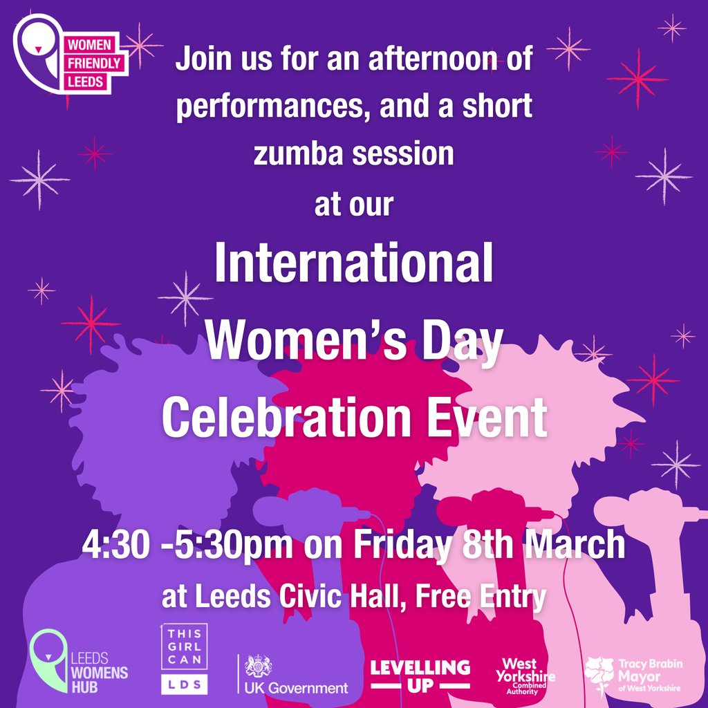 Don't miss our International Women's Day Celebration event at the Civic Hall this Friday, 4:30 - 5:30pm! Join us for a free afternoon of performances from local female artists, as well as a short zumba session!