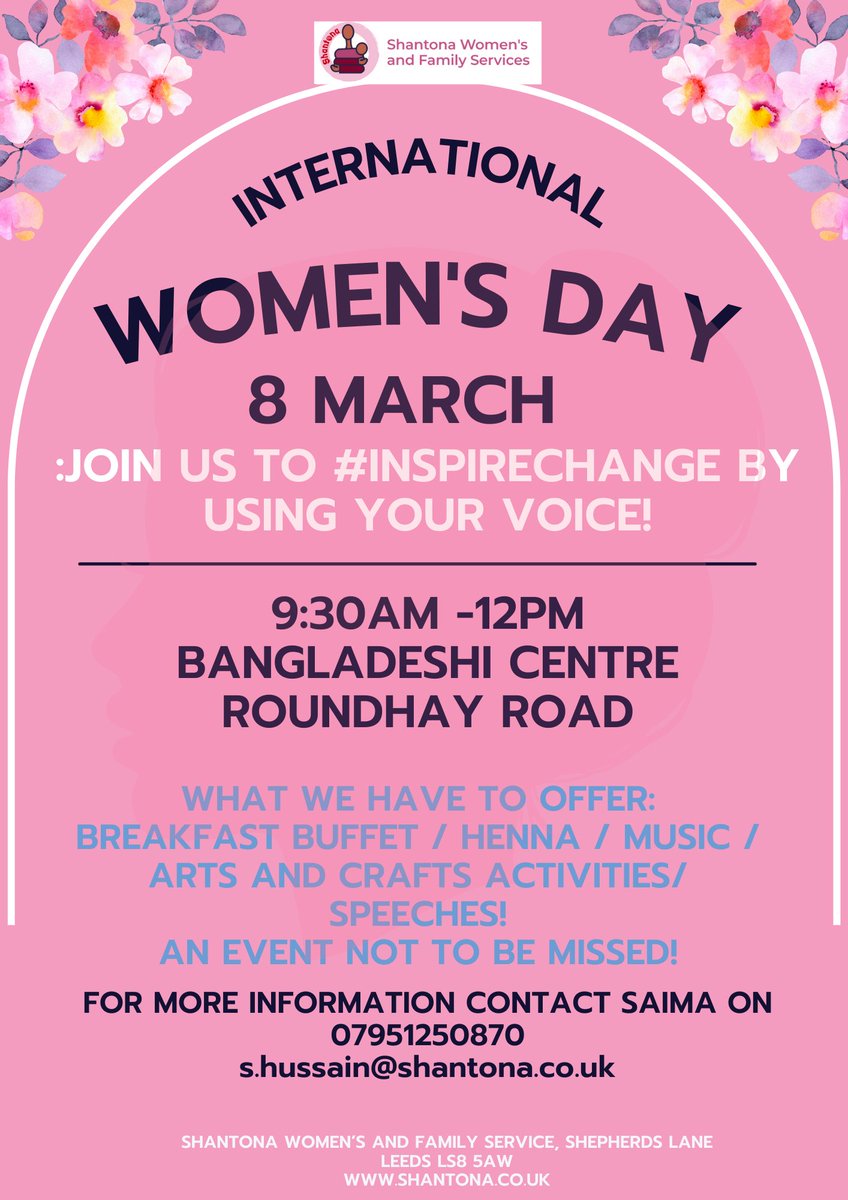 Come along and join us in celebrating #InternationalWomensDay2024 this Friday 8th March. #inspirechange #IWD2024 #EmpowerWomen