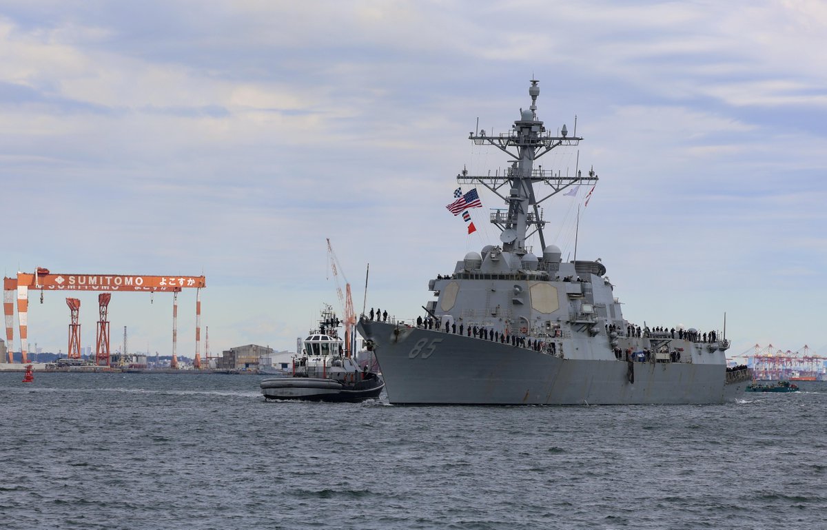 The Arleigh Burke-class guided missile destroyer USS McCampbell (DDG 85) returned to its forward-deployed location of Yokosuka, Japan, to rejoin Commander, Destroyer Squadron (DESRON) 15 March 2nd, 2024. Read more... ow.ly/WBtX50QKBKq
