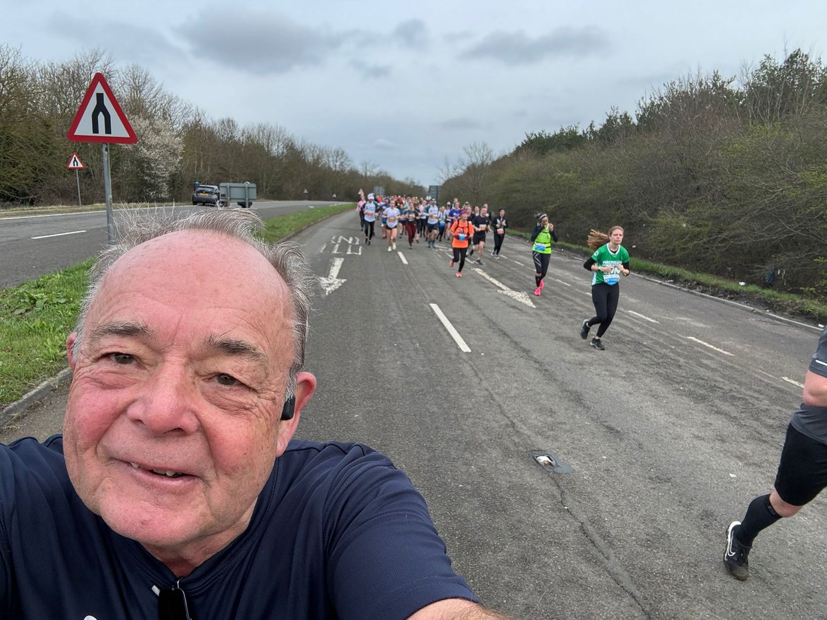 This was me, yesterday at the @CambridgeHalfUK #TTPCambridgeHalf 6 minutes shaved off last year's time! Hurrah!