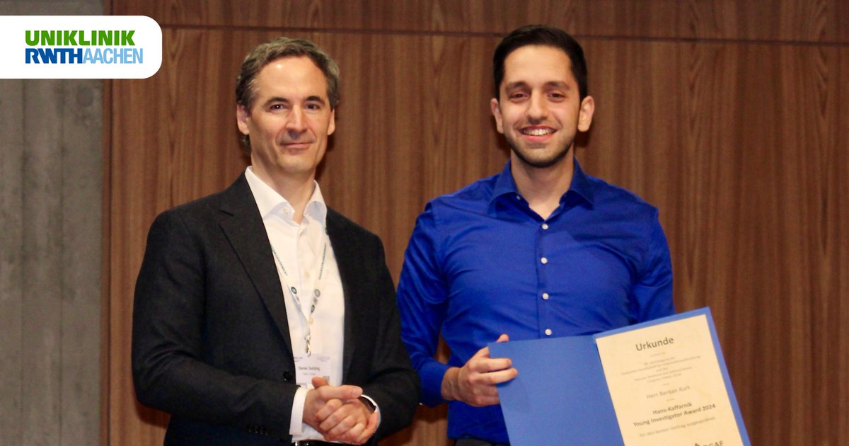 Der Hans-Kaffarnik-Young-Investigator-Award 2024 der @GermanAthero geht an @BerkanKurtMD aus unserer #Kardiologie. Er hat mit @FlorianKahles zur Bedeutung von Bioaktivem Adrenomedullin (bio-ADM) bei kardiologischen Patienten geforscht. shorturl.at/oFGS4