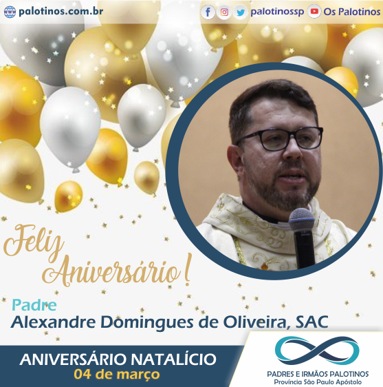 palotinossp's tweet photo. Hoje rendemos graças a Deus pelo aniversário do Pe. Alexandre Domingues de Oliveira, SAC, do Santuário N. Sra. Aparecida - Arapongas-PR. Nossas felicitações pelo dom especial de sua vida. Parabéns com as bênçãos de Deus!!! https://t.co/yJ0pUMkUmw